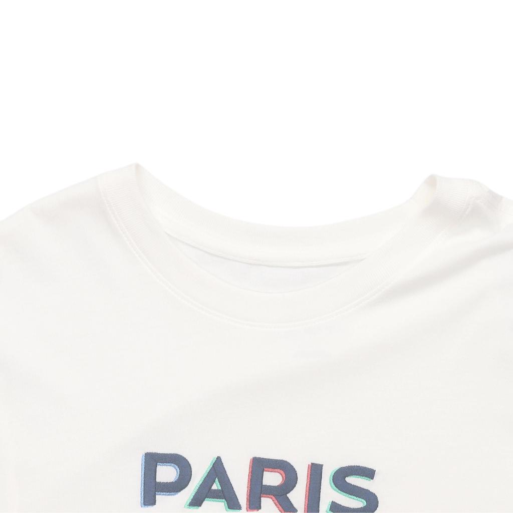 Nike Paris Saint-Germain Team Logo Embroidered Crew Neck Short Sleeve T-Shirt Men Tops Sail HJ9761-133
