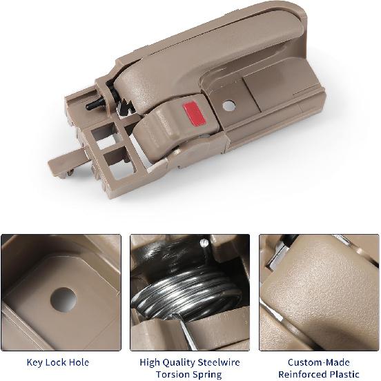 Interior Door Handle Set Compatible With 2003-2008 Toyota Corolla, 2005-2015 Toyota Tacoma, 2003-2008 Pontiac Vibe,Front Or Rear, Driver And