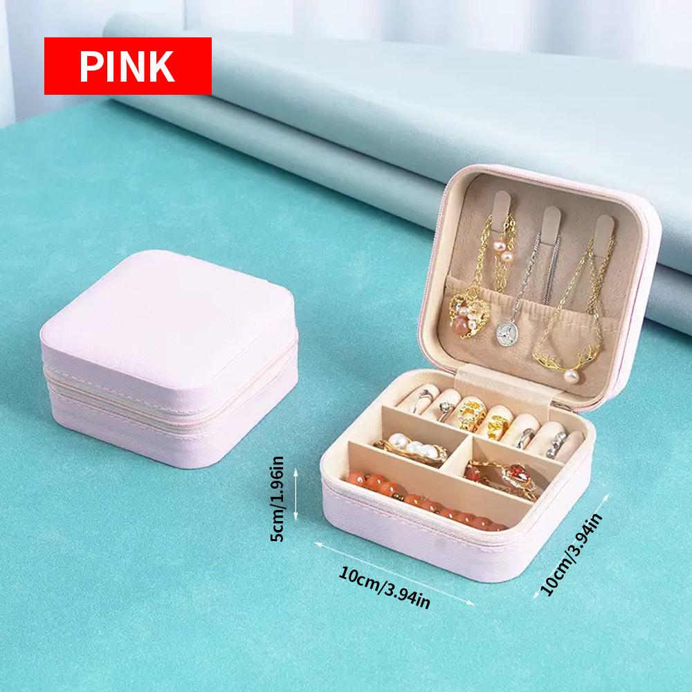 Jewelry box storage box, convenient earrings, earrings, headwear, necklace, ring, compact and exquisite mini storage box розовый