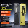 New Portable Flashlight Ultra-thin Rechargeable LED Flashlight Portable Work Light, Cold Resistant, Camping, Patrol, Battery Display