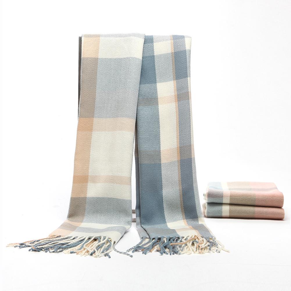 Fashionable Plaid Scarf for Women Autumn and Winter Imitation Cashmere Scarf Mid-length Warm Scarf Shawl Sweet Scarf Cute Scarf