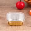 10Pcs Square Aluminum Foil Baking Cups with Lids Heat Resistant Cupcake Liner Molds Dessert Cake Box With Lid Pastry Tools