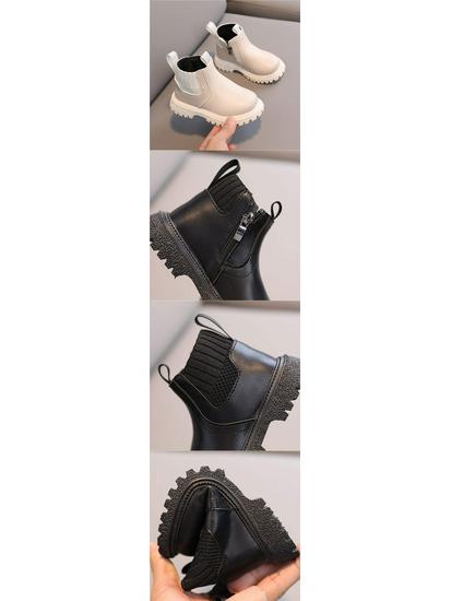 2025 Kids' British Style Martin Boots, Velvet-Lined, Non-Slip, Soft Sole Leather Boots for Boys and Girls