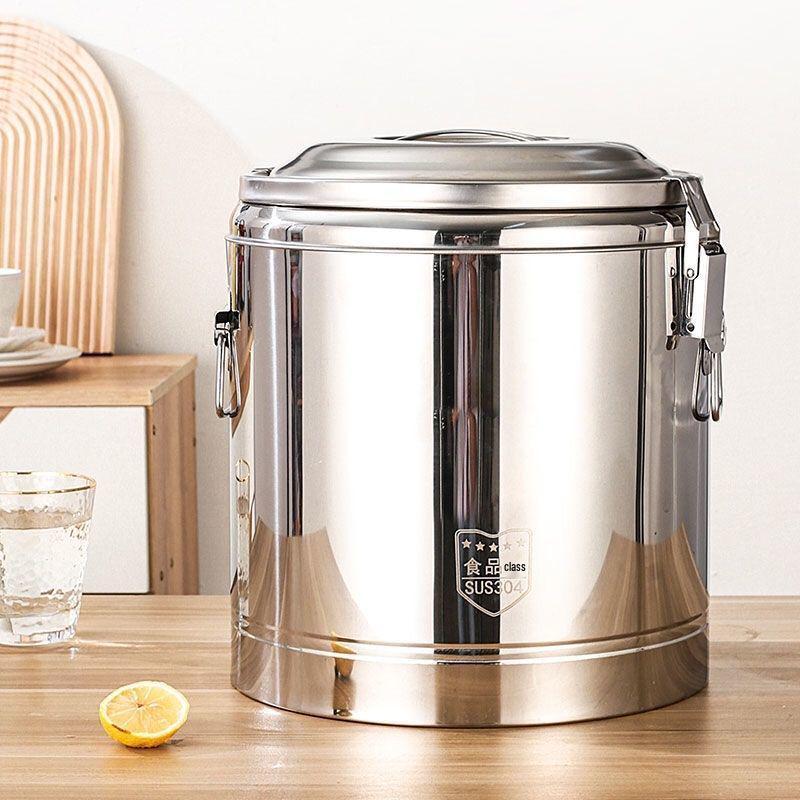 Stainless Steel Insulated Bucket with Spout for Ice, Rice, Soup, Tea, Hot Water, and Soy Milk