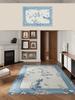 Blue Vintage Chinese Floral Rug Living Room Large Area Carpet Light Luxury Home Decoration Anti-slip Washable Mats Bedroom Rugs