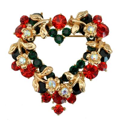 Christmas Lovely Gift Jewelry Rhinestone Enamel Alloy Brooch Pin for Women Gift