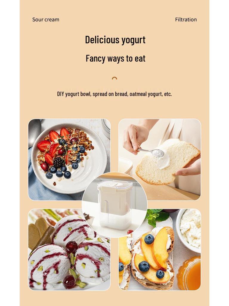 Elegant Multifunctional Yogurt and Cheese Maker with Filtration and Refrigeration