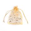 100Pcs Champagne Eyelash Organza Drawstring Pouches Jewelry Wedding Gift Bags