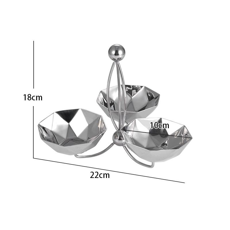 Stainless Steel Snack Platter 3-layer Fruit Plate Snack Bowl Dessert Plate Candy Bowl Pastry Plates Dried Fruit Platter Dish