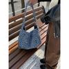 Korean Ins Retro Leopard Print Canvas Bag Fashion Niche Versatile Shoulder Underarm Bag Large Capacity Commuter Tote Bag