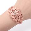 High Quality Copper Bangle Exquisite Flower Filigree Hollow Opening Bracelets For DIY Jewelry Making Bracelet Gifts Accessories