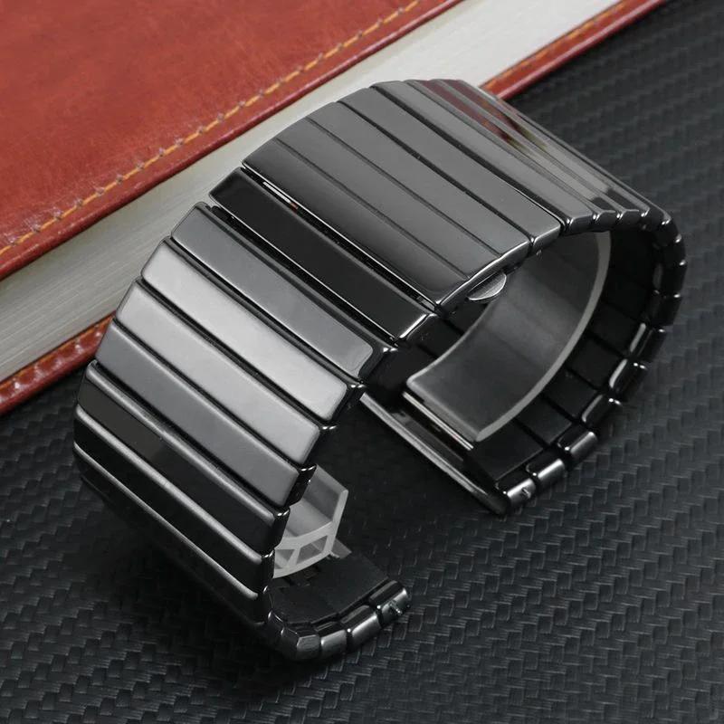 Prémiový keramický náhradní řemínek pro pánské hodinky Rado DIAMASTER Series Černý řetízek na hodinky 27mm 35mm Příslušenství k řemínkům