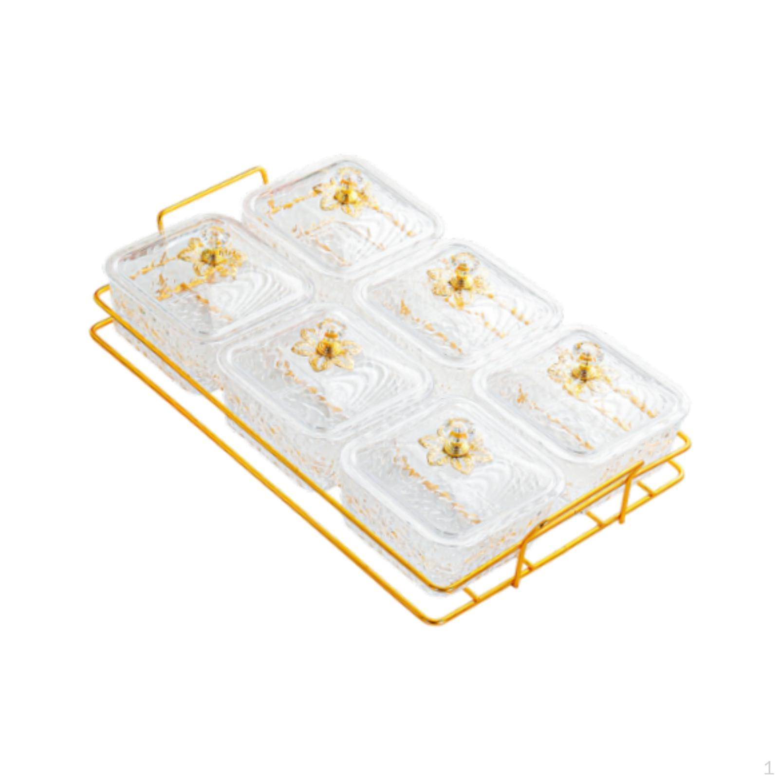 

Фруктовая тарелка, разделенная на подносы, закуски с крышкой, съемные блюда для закусок и овощей Transparent