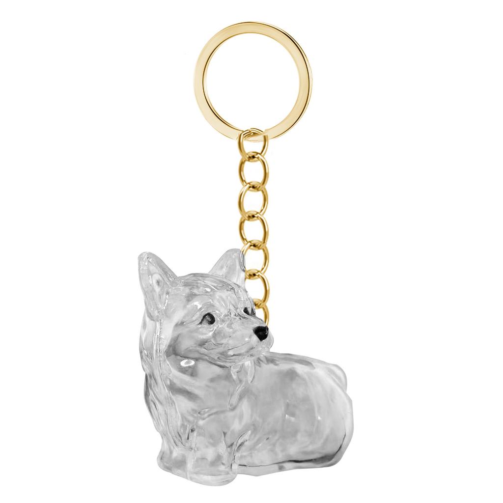 Clear Pet Hair Memorial Storage Box Keepsakes Keychain For Dog Lover Pet Furs Collector Keychain Accessories Gift