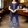 ZANZEA Women Elegant Square Collar Casual Short Sleeve Print Dress