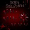 Halloween Aufpressnägel French Tips Falschnägel Acrylnägel Mandelform Falsche Nägel Klebenägel Aufklebenägel für Frauen