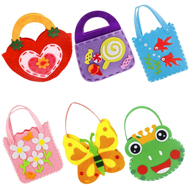 Colorful Bags - Felt DIY Sewing Kit - 6 Pieces