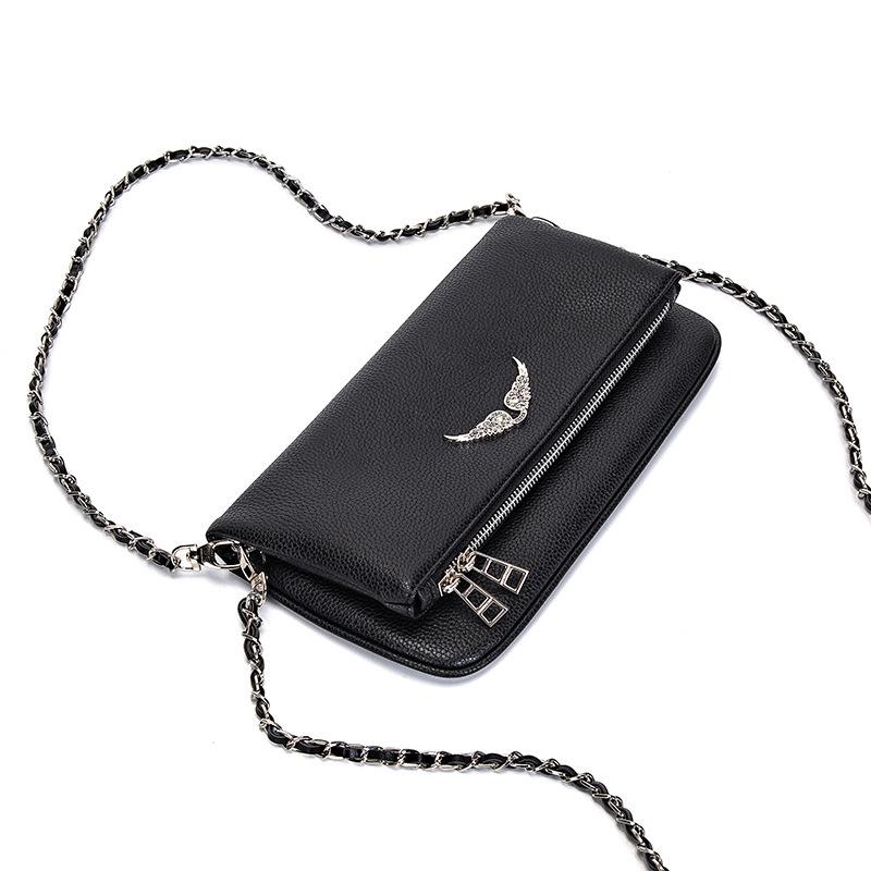 France Gold Classic Zv Genuine Leather Square Bag - European/American Fashion Versatile Wing Shoulder/Crossbody Bag