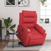 Recliner Chair with Lift Function Electric Red Faux Leather