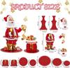 1/2/3 Sets Christmas Cake Stands Paper Dessert Tray Santa Claus Decoration Birthday Party Decoration 3 Tier Round Dessert Trays