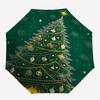 1 pièce Parapluie Pliant Automatique Sapin de Noël Doré, Cadeau Festif pour Fans, Voyageurs et Usage Quotidien.X002