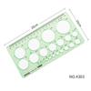 Plastic Green Circles Multi Shaped Oval Curve Ruler Drawing Ruler Geometric Ruler Template Ruler
