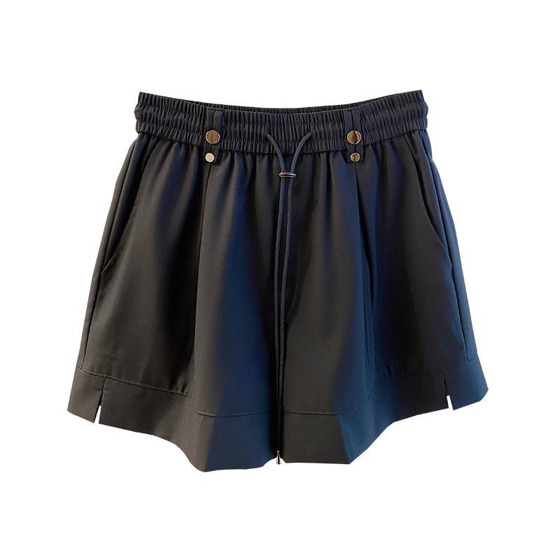 Design Sense Niche Vertical Sense Suit Shorts Women's Summer High Waist Quick Drying Wide Leg Pants Hot Pants