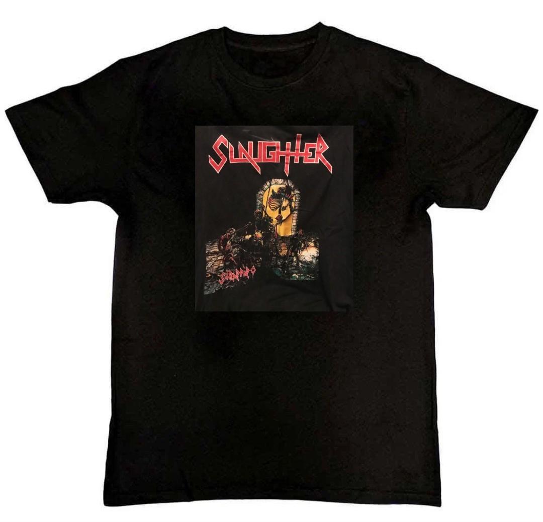 VTG Slaughter rock band Graphic Print Mens T-Shirt S-4XL XXXL