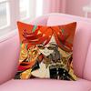 Genshin Impact Mavuika Cushion Cover Natural Linen Pillow Case DoubleSided Print Decorative Sofa Pillowcase Home Decor Gift