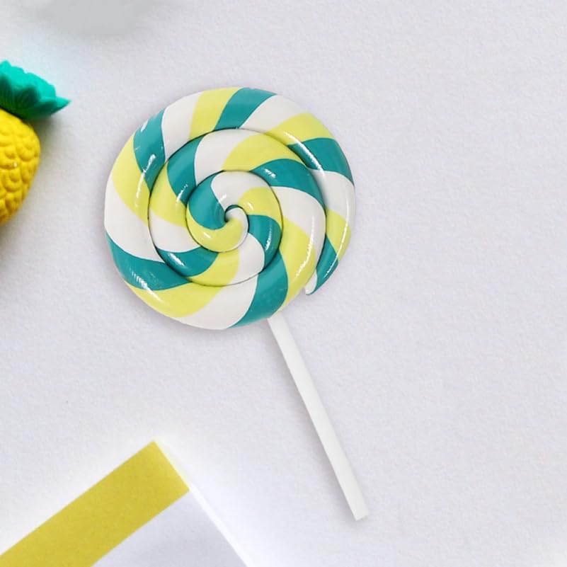 Alasum Miniature Candy Set of 4 Lollipop Vivid DIY Sample Decorations for Pretend Candy Photo Booth Decorations Toys, Charms, Colors, Play,