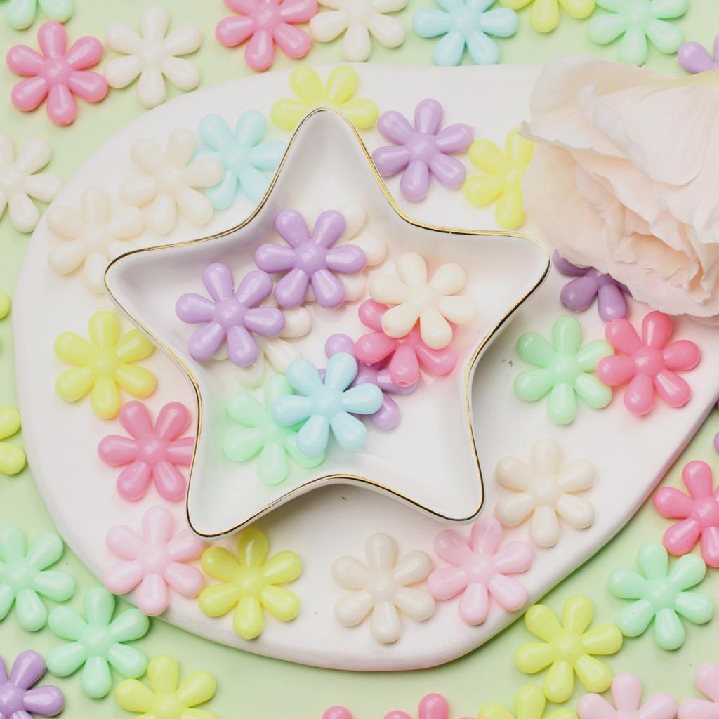 DIY-Zubehör, Schmuckperlen, DIY-Perlen, modisch, Acryl, Multistyle, aushöhlen, lose Perlen, bunte Blumen, Seestern, 20 Stück, Zubehör