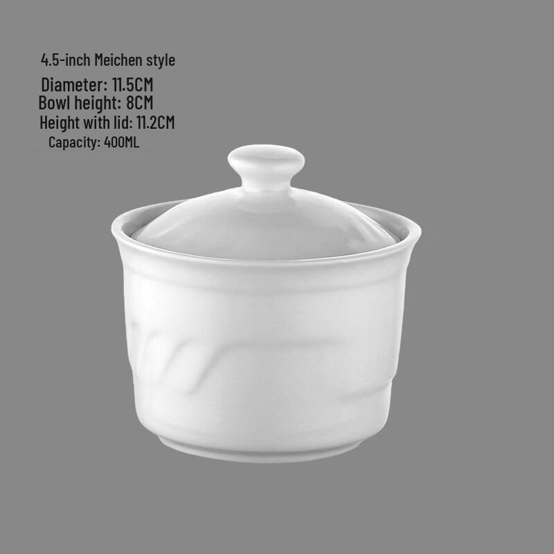 Ruhan 4.5-inch Ceramic Double Boiler Stew Pot (Set of 8)