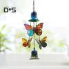 Butterfly Wind Chime Metal Stained Glass Wind Chime Hanging Decoration for Indoor Outdoor Garden Patio Porch Home Decor