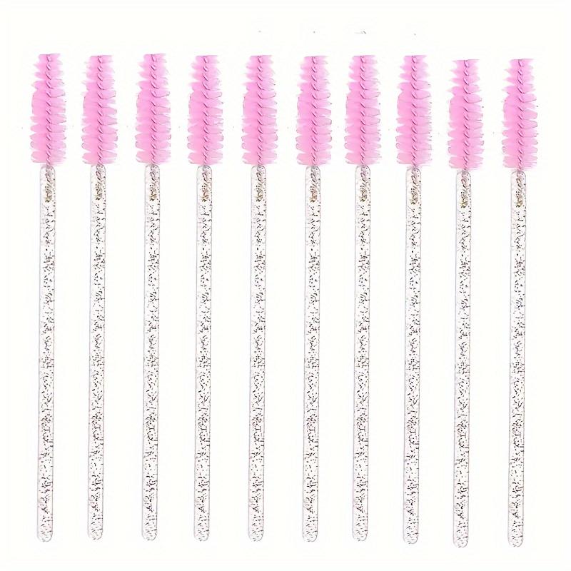 50 buc Perii de unică folosință pentru gene Cristal Baghete pentru rimel pentru gene Pieptene cu sclipici pentru gene Spoolies Micro Aplicatori pentru machiaj