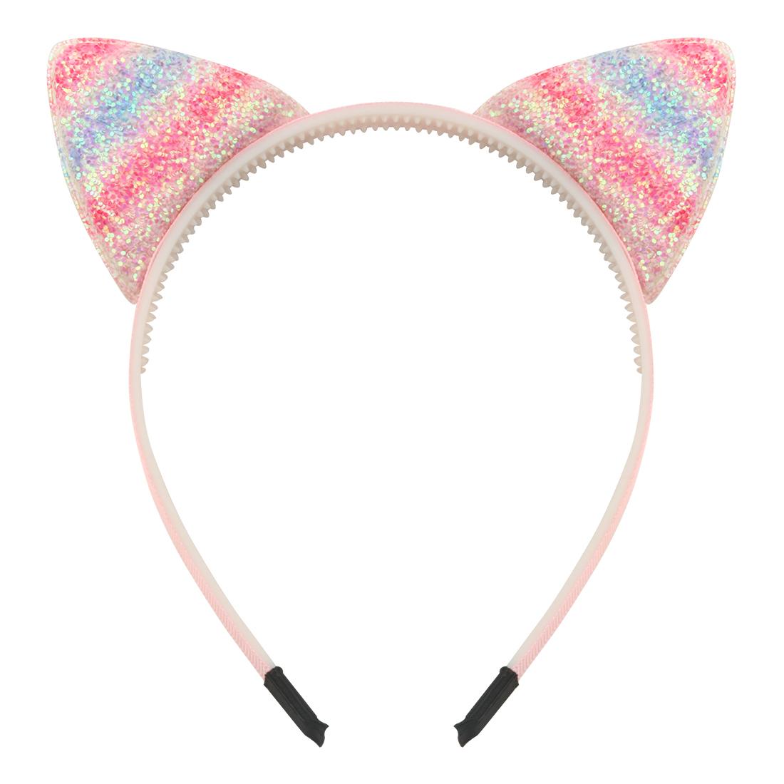 

Блестящий ободок с кошачьими ушками, ободок для котенка для девочек и женщин, сверкающий обруч для волос, блестящие повязки для волос, аксессуары для волос на каждый день