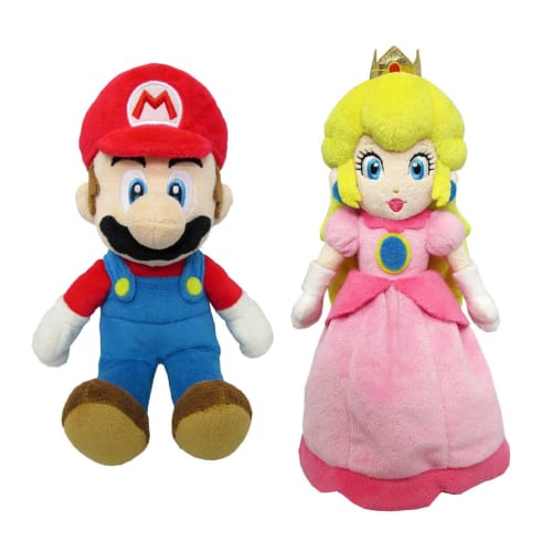 Mario & Princess Peach (S) Plush Toy Set of 2 [Sitting Height Approx. 18cm] Super Mario ALL STAR COLLECTION