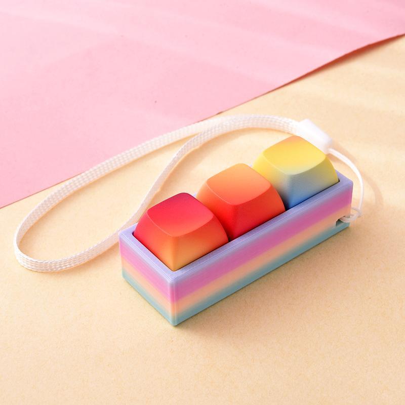 Portable Small Size Stress Relief Toy with Button Lanyard Pocket Fidget Toy for Anxiety Alleviation Commute Daily Use