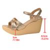 Fashion Thick Bottom Gold Wedge Sandals for Women Summer 2025 Ankle Strap Chunky Platform Sandalias Mujer Bowtie Decor High Heel Sandals