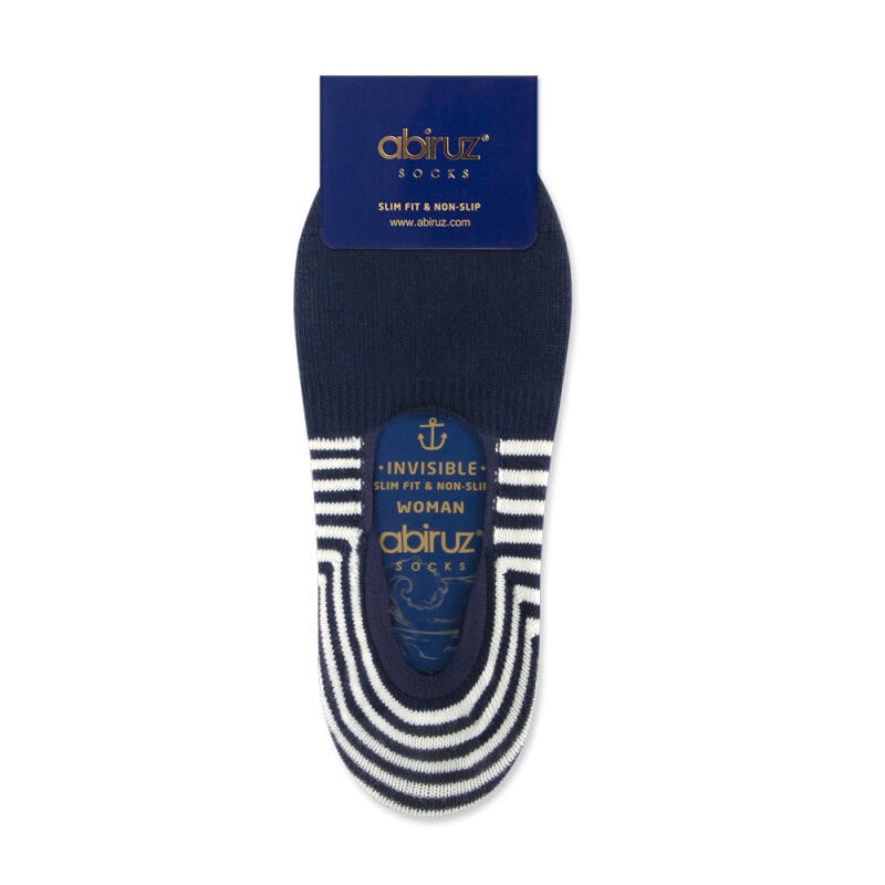 Women s Non-Slip Fake Socks Navy & White GK-11 Woman(220~250mm)