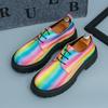 Fashion Classic Derby Shoes Colorful PU Men Thick soled Breathable Fashion Leather Shoes Men Business Office Travel Shoes Size 38-46
