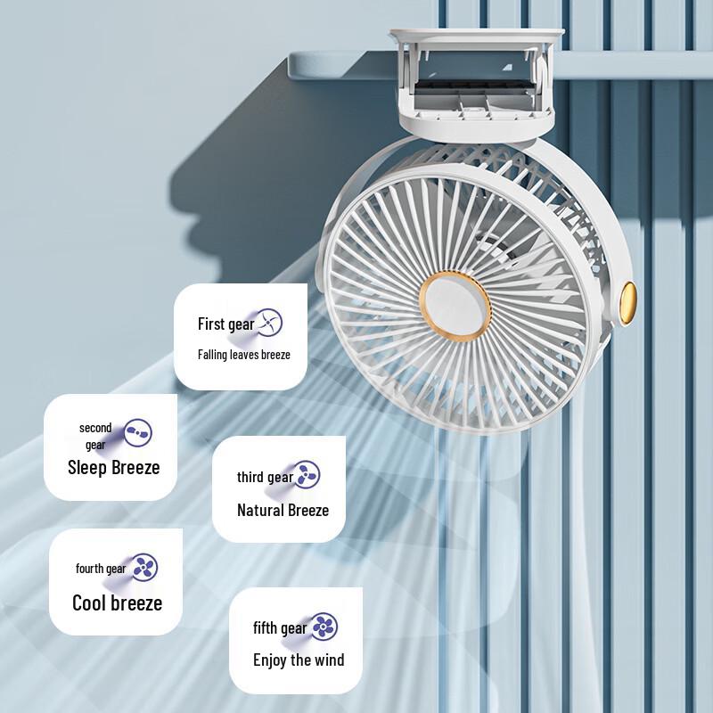 LISM Portable Clip-On Fan with LED Light