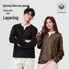 Baleno Men's Waffle Knit Faux Two-Piece Long Sleeve T-Shirt