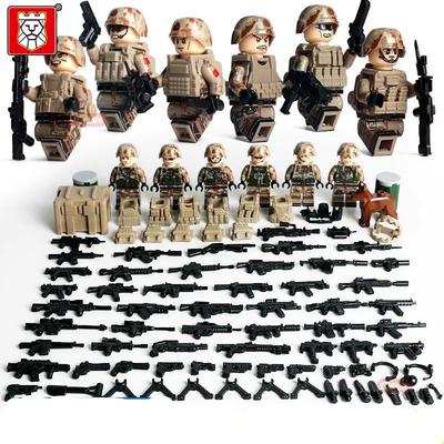 TBS59-64 Minifigure giocattolo Land Tiger Desert Alert Dog antiproiettile