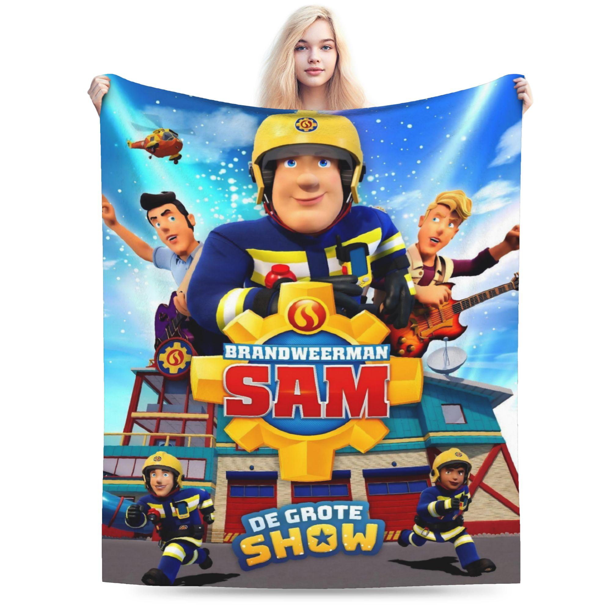Fireman Sam Flannel Throw Blankets British Children Television Blanket for Home Bedroom Warm Bedroom Quilt 75x90cm