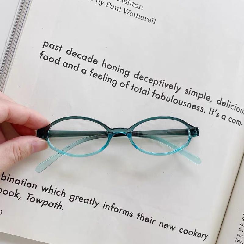 

Y2K Retro Blue Green Oval Small Frame Glasses Frame Women Anti Blue Light Glasses Fashion Style Eyeglasses Frame Eyewear