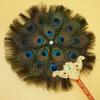 Nepal Wamba Pot Decoration Tibetan Peacock 31Eye Exquisite Feather Satin Hand Fan Holy Aquarius Ornament Buddhist Religious Item