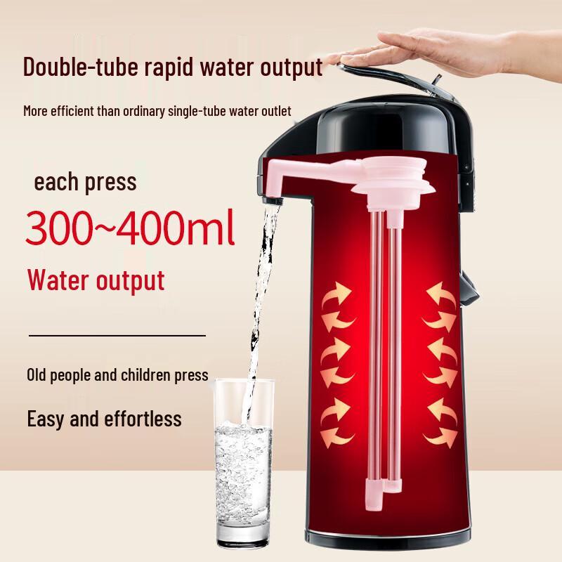 TIANXI 2.5L Pressure Thermos Pot with Glass Liner