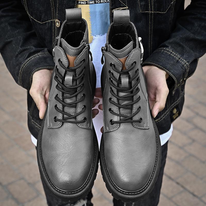 Luxury Brand Men Casual Boots New Handmade High Quality Leather Boots for Man Ankle Boots Trendy High Top Outdoor Designer Boots