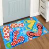 Summer Seaside-themed Entrance Floor Mat Colorful Flip-flops for Welcoming Guests Bathroom Entrance Non-slip Mat Kitchen Carpet