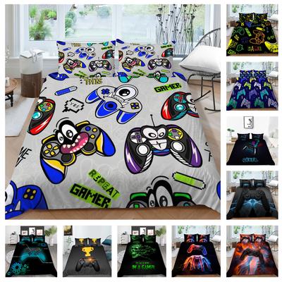 Σετ κρεβατοκάμαρας 3D Game Controller Παπλωματοθήκη πουπουλένιο 2/3 τεμάχια Σετ κλινοσκεπασμάτων για αγόρι AU140 * 210 Πλήρους μεγέθους Διακόσμηση για μαλακό υπνοδωμάτιο
